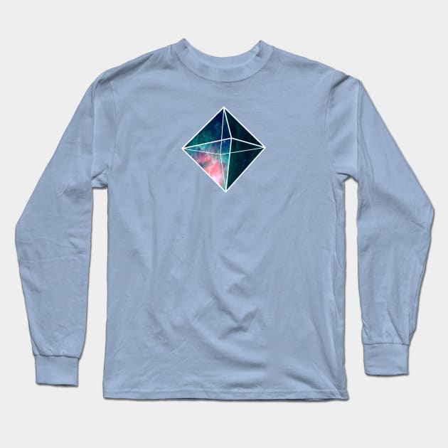 Starred sky geometry concept: a blue crystal heart Long Sleeve T-Shirt by Blacklinesw9